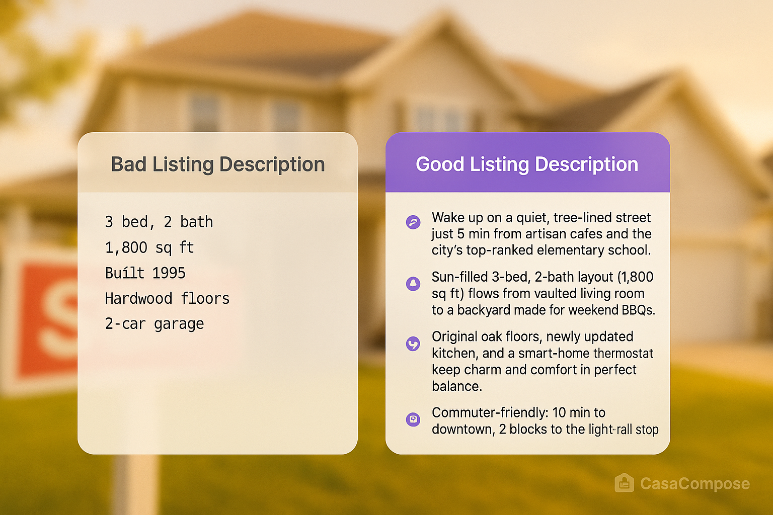 Bad vs Good Listing Description Comparison